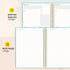 SUNEE A4 Size Meeting Notebook with Action Items - 160 Pages, Spiral Project Planner for Note Taking, Teal
