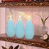 3Pack Blue Ribbed Flameless Candles with Remote Flickering Realistic Battery Powered LED Real Wax Decorative Candle