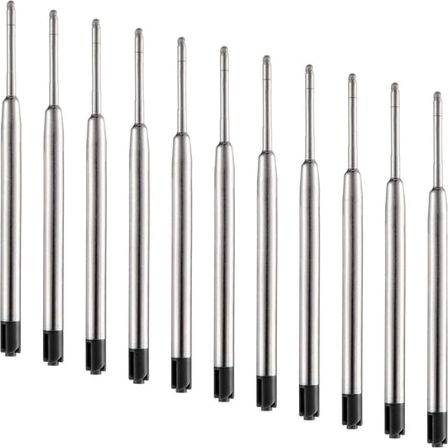 HeTaoCat Black Ink Refill Pack of 5, Replaceable Ballpoint Pen Refills, Medium Point Metal Refill (Black)