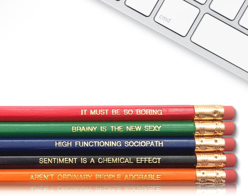 Sherlock Holmes BBC - Inspirational Pencils Engraved with Funny and Motivational Sayings for School