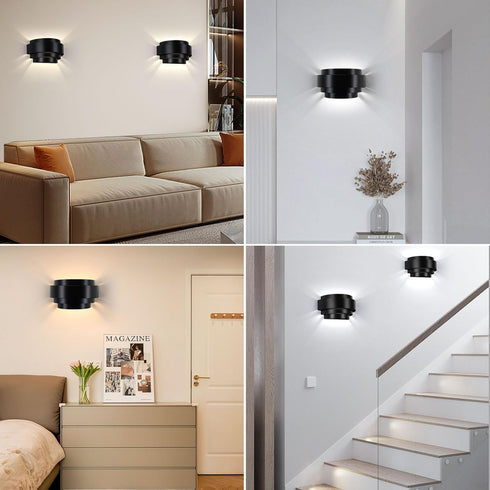 Dimmable, 16 Bulb Lightess Rechargeable Wall Sconces with Remote Control, Cordless Wall Light Battery Operated Black