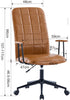 Clyrava 360 Antique Brown PU Leather High Back Office Chair with Armrest Soft, Foam Seat Swivel, Black Powder Coated