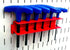 Wall Control Screwdriver Holder Bracket - Slotted Metal Pegboard Accessory - Red Tool Board