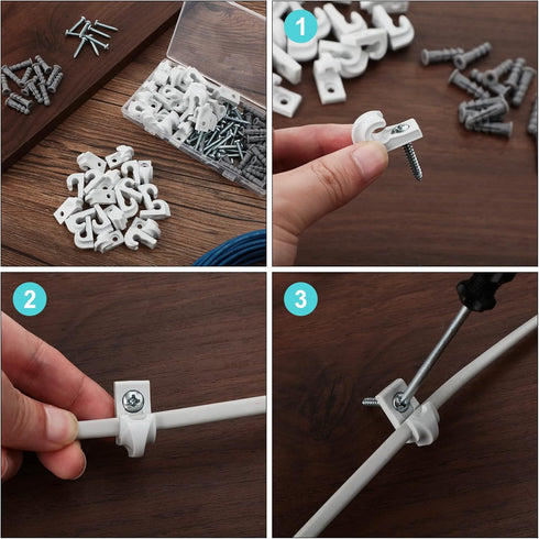 Down Wall Clip Closet Shelves Clips, Plastic Wire Shelf Loop Clips for Wire Shelving (16 Pack, White)