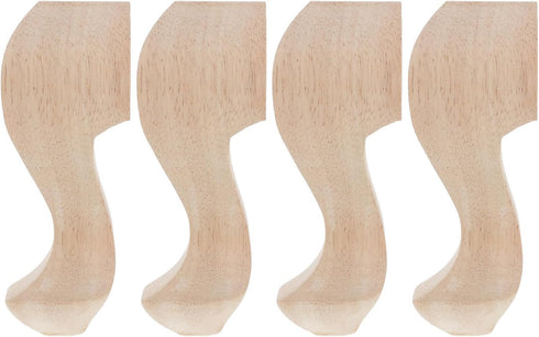 Holibanna 4pcs Solid Wood Carved Furniture Legs Set, Replacement Wooden Table and
