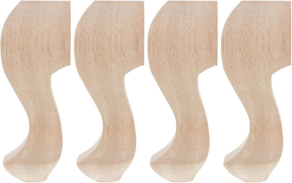 Holibanna 4pcs Solid Wood Carved Furniture Legs Set, Replacement Wooden Table and