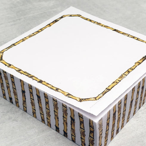 Bamboo Frame Sticky Note Cube - 3 3/8" x 3 3/8" x 1" (86mm x 86mm x 25mm) (CUBE)