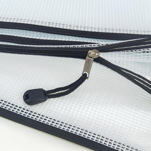 AUSTARK 10Pcs Zipper File Bags, Waterproof Plastic Mesh Document Bags for Office, Home & Travel (B6 Size)