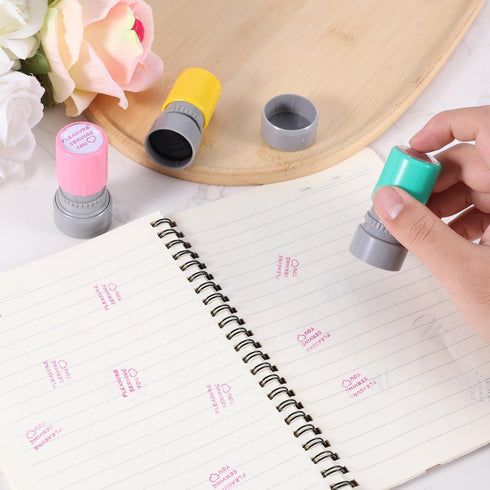 Gosknor 3 Pcs Pleasure Serving You Stamps, Self Ink Stamp Server Stamps for Checks Office Stationery Stamps for Service
