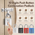 MroMax 2Pcs 10-Digit Combination Padlock Push Button Lock for Locker, Gym, Case, Drawer, Toolbox Electric White