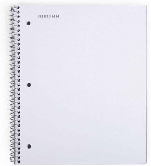 Mintra Office Durable Spiral Notebooks, 1 Subject, 3 Pack, College Ruled, 100 Sheets, Teal, Purple, White, Moisture