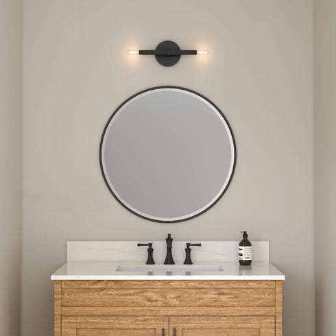 ML 25702-MB 5.75" 2-Light Lighting Skyva High Wall Sconce - Matte Black