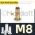 26Pcs M8 Zinc-Plated Multi-Grip Rivet Nut Flat Head Shank Insert Nut Gold Finish for Industrial Fasteners