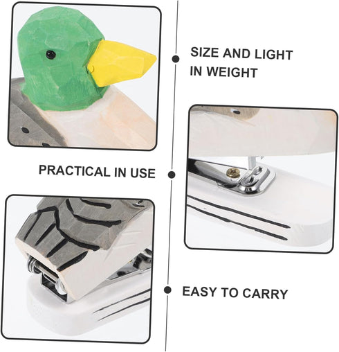 MAGICLULU Mini Desktop Stapler Funny Stationery Carved Wooden Stapler Paper Fasteners Stapler Paper Stapling Tool Ducks Animal Stapler Decorative Stapler White Goose Accessories Metal Office by MAGICLULU