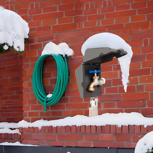 1/2 3/4" Outdoor Faucet Locking System with Padlock,Insulated Spigot Lock Cover,Garden Hose Bib Lockout,Freeze