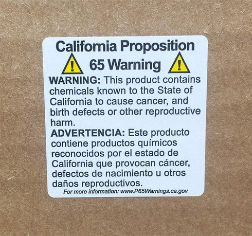 California Proposition 65 Warning Labels, Short Form, 1 1/2 x 1 1/2 Inch Square, 500 Adhesive Stickers