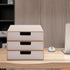 Stackable PU Leather Drawer Organizer, Handmade Classic Desk Caddy for Home Office, Sort A4 Paper, Beige, 13.1x10x3.7in