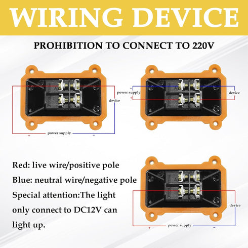 Inline Cord Switch, DC 12V 30A DPST Outdoor Electrical Start Stop Toggle Switch, IP67 Waterproof, 4Pin 2 Position