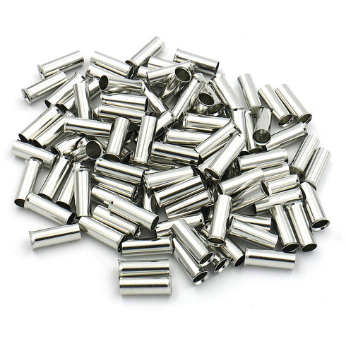 Baomain 100-Pack AWG 6/16mm² Long: 18mm Copper Crimp Connectors – Non-Insulated Ferrule Pin Terminals