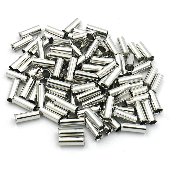 Baomain 100-Pack AWG 6/16mm² Long: 18mm Copper Crimp Connectors – Non-Insulated Ferrule Pin Terminals