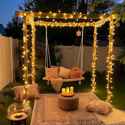 500 173ft 8 JMEXSUSS LED Christmas Lights Outdoor, Warm White Christmas Tree Lights, Modes Plug in Twinkle String Light