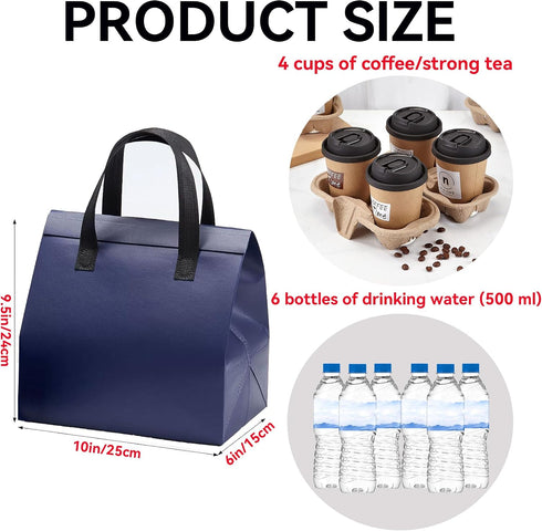 100 9.5 6 10 Pcs Insulated Take Away Bags, Disposable Lunch Bags For Food Takeaways, Coffee, Milk Tea, Seafood, Pizza