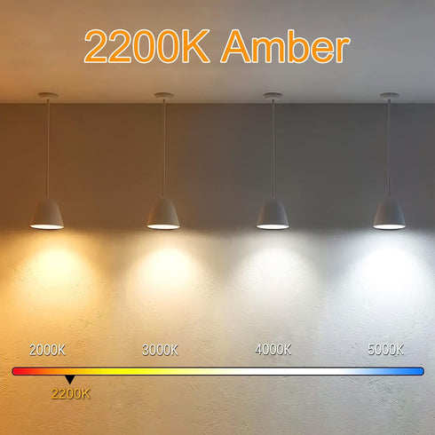 5 Inch E26 Bulb 80 2200K Bulb 6W Dimmable, 800LM T10 T9 Bulbs 120V 6Pack Led Equal Watt, Amber White Vintage Edison