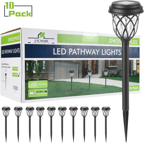 10-Pack Solar-Powered Outdoor Garden Pathway Lights