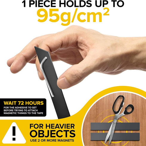 X-bet MAGNET Magnetic Strips with Adhesive Backing, Tool and Knife Magnet Strips for Kitchen, Garage, and Garden
