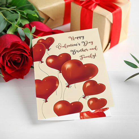 Ogeby Funny Valentine's Day Card for Brother and Family, Sweet Heart Valentines Card from Sister Brothers, Happy