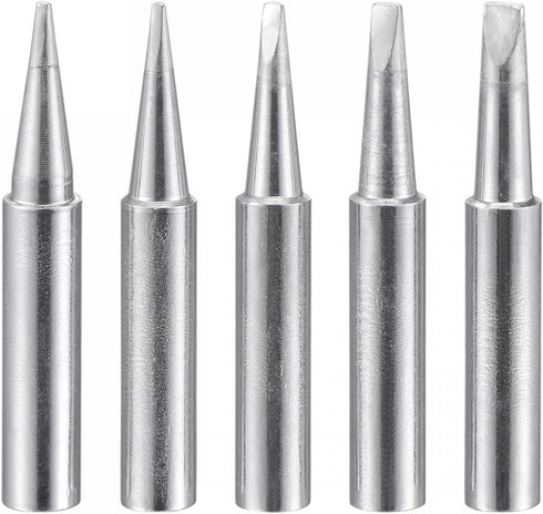 uxcell Lead-free Soldering Iron Tip Flat Edge Replacements, 5Pcs for Soldering Station