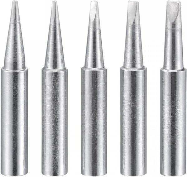 uxcell Lead-free Soldering Iron Tip Flat Edge Replacements, 5Pcs for Soldering Station