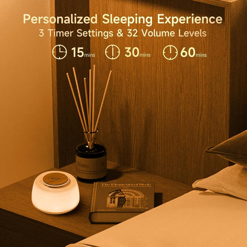 AUGE LIGHT Mini Minimalist Table Lamp with White Noise Sound Machine