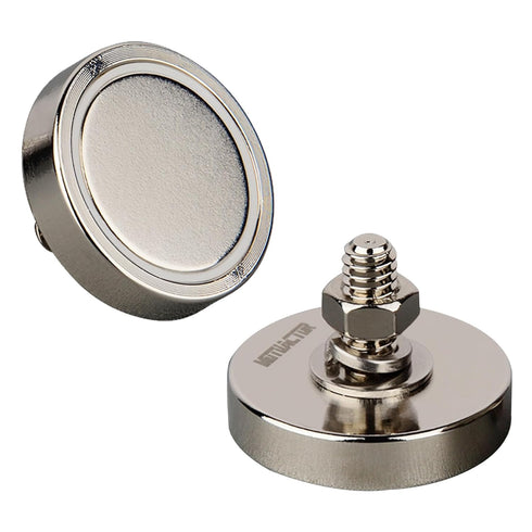 MUTUACTOR 4PCS Super Powerful Round Cup Magnet, 92lb Vertical Pull-Force Neodymium Magnet with Nut and Washer
