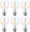 Energetic Dimmable LED Filament Light Bulbs, 8W, 60 Watt Equivalent, Warm White 3000K, A19, 6 Pack