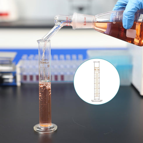 StonyLab 2-Pack 50ml Borosilicate Glass Graduated Measuring Cylinder