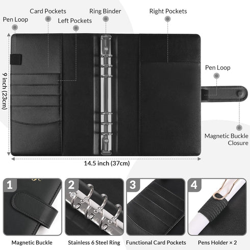 SKYDUE 100 Envelopes Money Saving Challenge Binder, A5 Budget Binder with Cash Envelopes for Savings