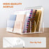 BEYGORM Acrylic Mail Holder, Clear Desk Organizer with Divider, Vertical Letter Sorter for Desktop, 5 Compartments