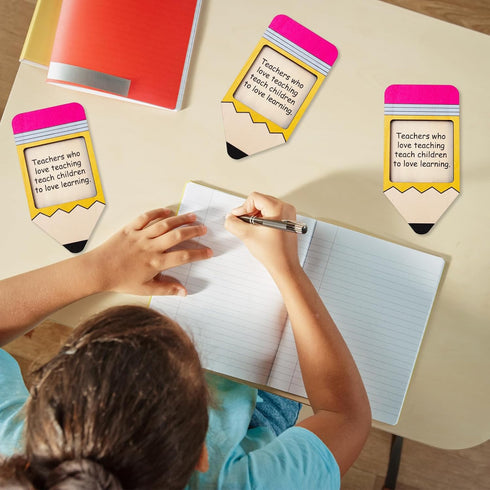 Teacher Appreciation Pencil Sticky Note Dispensers, 3Pcs Wooden Organizers for Home Office Back to School Party