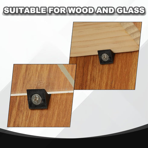 100 Closet PATIKIL Plastic Corner Braces, Pcs Black L-Brackets Furniture Angle Code Bracket with Screws for Wood Shelf