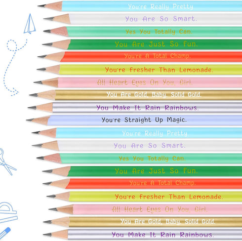 Zonon 20 Pieces Funny Personalized Pencils, Graphite Pencils with Motivational Sayings and Erasers