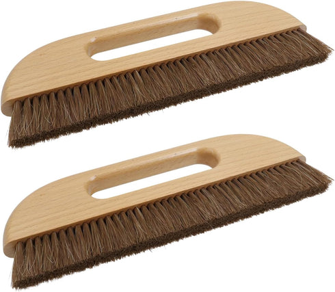 KUMGROT 3-Row Horse Hair Wallpaper Brush, Beech Wood Handle Smoothing Tool for