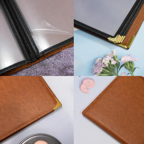 2-Pack 8.5 11 4 8 Restaurant Menu Covers x - Menu Holder Page View, Menu Book Menu Sleeves for Restaurant, Bar, Caf