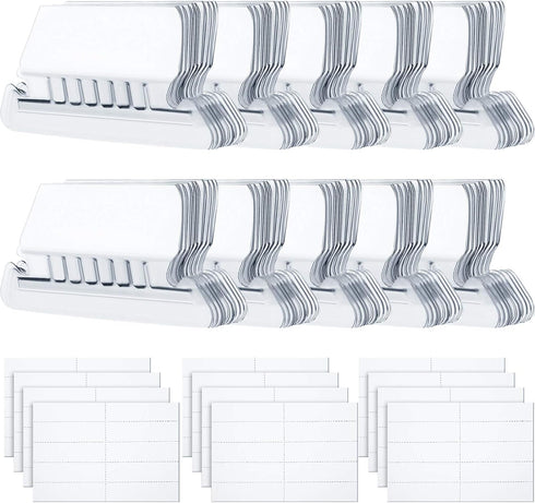 Jovitec 120 Sets Clear Plastic Hanging Folder Tabs and Inserts for Quick Identification, Easy to Read (2 Inch, White