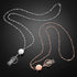 Blulu 2 Styles Set Women Beaded Lanyard with ID Holder, Retractable Badge Reel for Teacher Student
