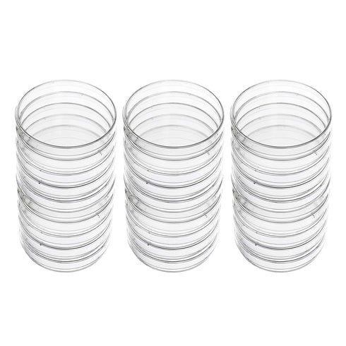 30 Pack 90 x 15mm Plastic Petri Dishes with Lids, Sterile Culture Dishes for Science Projects
