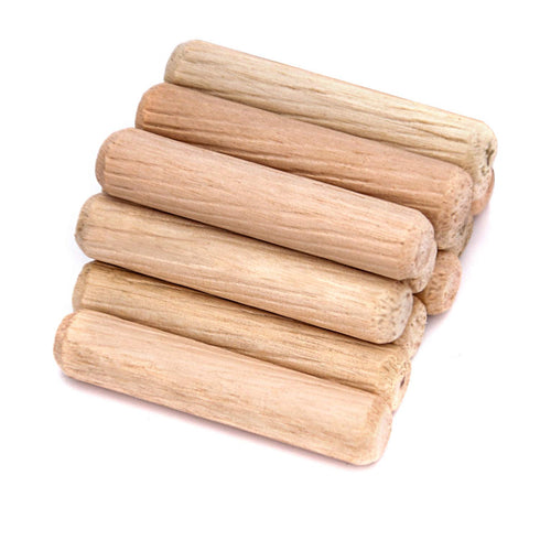 ZOENHOU 1000 PCS Wooden Dowel Pins 3/8" x 1 1/2", Hard Wood Fluted Dowel Plugs with Beveled Ends for Woodworking