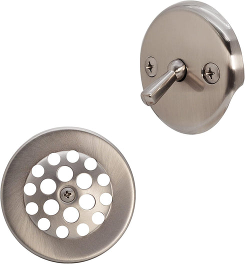 Westbrass R92-07 Trip Lever Tub Trim Set, 3-1/8" with 2-Hole Overflow Faceplate in Satin Nickel