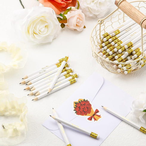 Chinco 72 Pieces Bridal Shower Game Pencils, Pre Sharpened Mini Short Pencils for Wedding Shower Favors