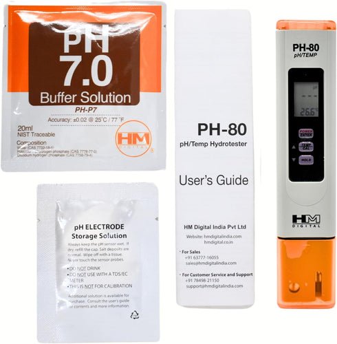 HM Digital HMPH80 Digital pH/Temperature Meter, 0-14 pH Range, Purple